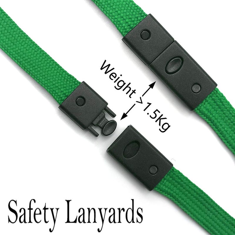 Bird Fiy Lanyards Breakaway Bulk Black Lanyards Neck Flat Safety Badge Lanyard Bulldog Clip (Green, 50 PCS) - Image 4